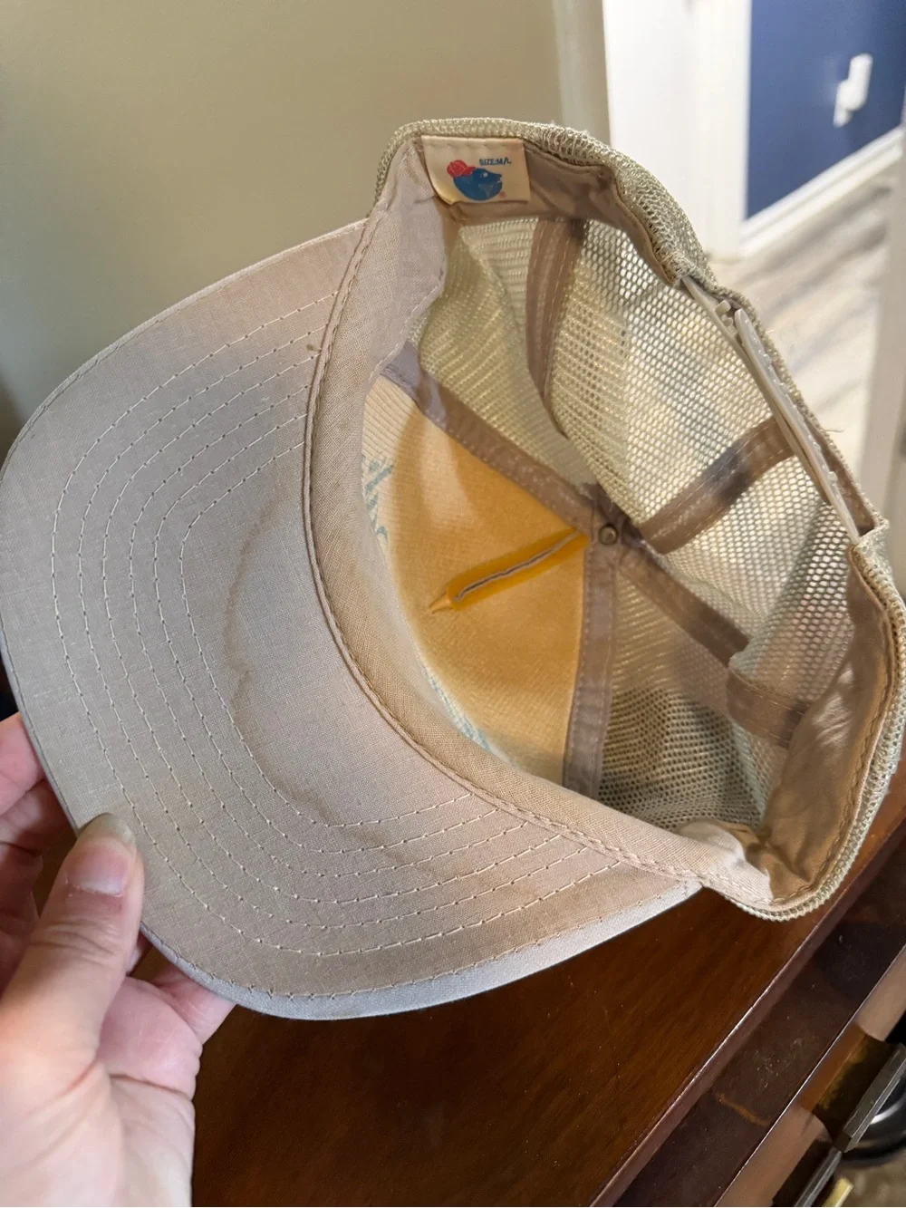 Vintage White Oak Baptist Church Beige Trucker Hat